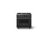 36"W. Sealed Burner Gas Range (Burner: 6b, Finish: Antique Bronze, Trim: Polished Chrome, Fuel: Propane)