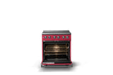 30"W. Electric Range (Finish: Valentine, Trim: Polished Chrome)