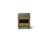 30"W. Electric Range (Finish: Golden Hour, Trim: Brushed Brass)