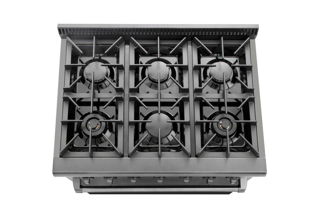 36 Inch Professional Gas Range In Black Stainless Steel