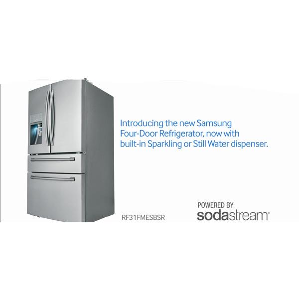 36" Wide, 29 cu. ft. 4-Door Refrigerator with Automatic Sparkling Water Dispenser