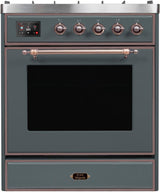 Majestic II 30 Inch Dual Fuel Liquid Propane Freestanding Range in Blue Grey with Bronze Trim