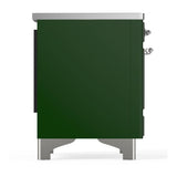 ILVE UMIB36QNR3EGC Majestic III 36 inch Induction Range with 6 Elements, 3.5 cu. ft. Total Oven Capacity (Solid Door, Emerald Green, Chrome)