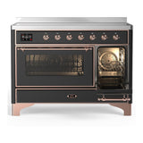 ILVE UMIB48NR3MGP Majestic III 48 inch Induction Range with 6 Elements, 5.02 cu. ft. Total Oven Capacity (Triple Glass Door, Graphite Matte, Copper)