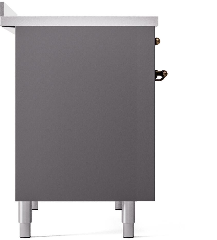 Nostalgie II 40 Inch Electric Freestanding Range in Matte Graphite with Bronze Trim