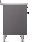 Nostalgie II 40 Inch Electric Freestanding Range in Matte Graphite with Bronze Trim