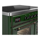 ILVE UMDIB40NR3EGB Majestic III 40 inch Induction Range with 6 Elements, 3.82 cu. ft. Total Oven Capacity (Triple Glass Door, Emerald Green, Burnished)