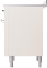 Nostalgie II 36 Inch Electric Freestanding Range in Antique White with Chrome Trim