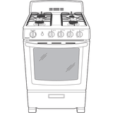 Hotpoint® 24" Front-Control Free-Standing Gas Range with Large Window
