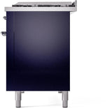 Nostalgie II 48 Inch Dual Fuel Natural Gas Freestanding Range in Blue with Chrome Trim