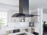 Ravenna, Island, 90cm, Blk SS, 600 CFM