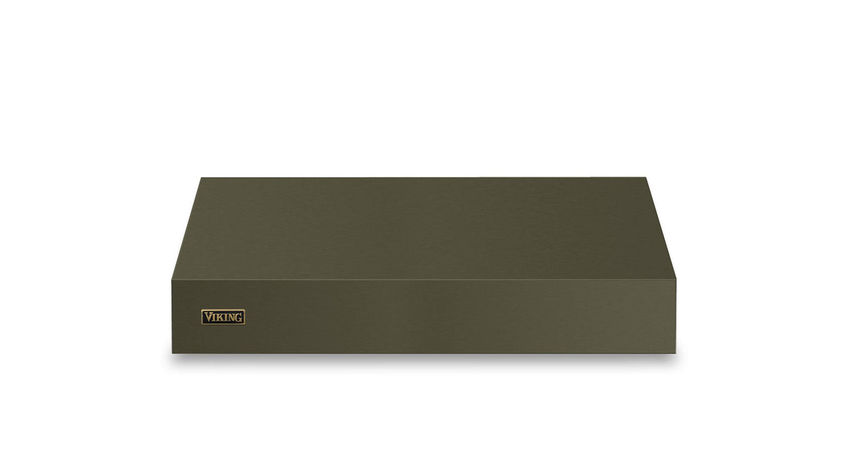 36"W. 12"H. Wall Hood + Ventilator (Finish: Martini, Trim: Brushed Brass)