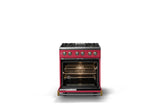 30"W. Dual Fuel Range (Finish: Valentine, Trim: Polished Chrome, Fuel: Propane)