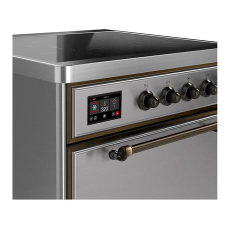 ILVE UMIB30QNR3SSB Majestic III 30 inch Induction Range with 4 Elements, 4 cu. ft. Oven Capacity (Solid Door, Stainless Steel, Burnished)