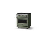 30"W. Sealed Burner Gas Range (Finish: Eucalyptus, Trim: Polished Chrome, Fuel: Natural Gas)