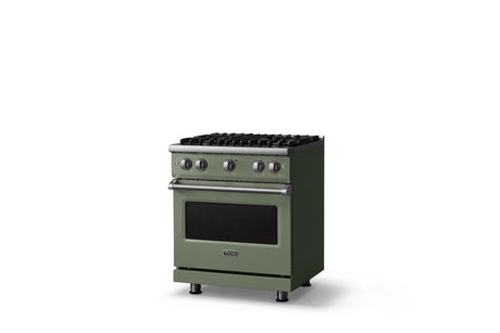 30"W. Sealed Burner Gas Range (Finish: Eucalyptus, Trim: Polished Chrome, Fuel: Natural Gas)