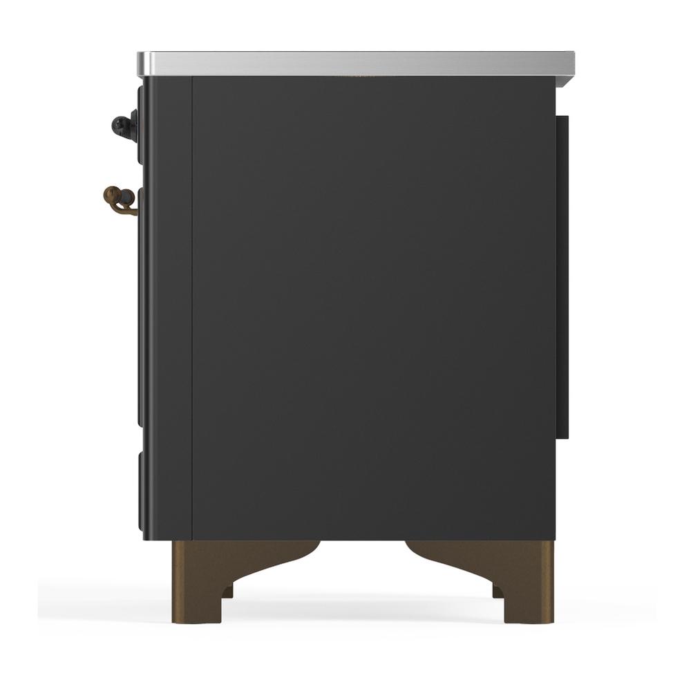 ILVE UMDIB40NR3MGB Majestic III 40 inch Induction Range with 6 Elements, 3.82 cu. ft. Total Oven Capacity (Triple Glass Door, Graphite Matte, Burnished)