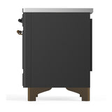 ILVE UMDIB40NR3MGB Majestic III 40 inch Induction Range with 6 Elements, 3.82 cu. ft. Total Oven Capacity (Triple Glass Door, Graphite Matte, Burnished)