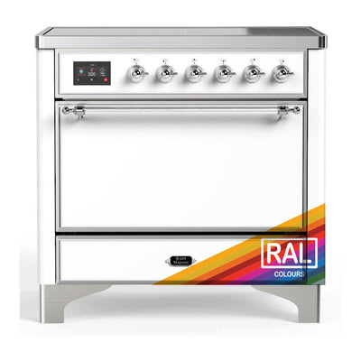 ILVE UMIB36QNR3RAC Majestic III 36 inch Induction Range with 6 Elements, 3.5 cu. ft. Total Oven Capacity (Solid Door, RAL, Chrome)