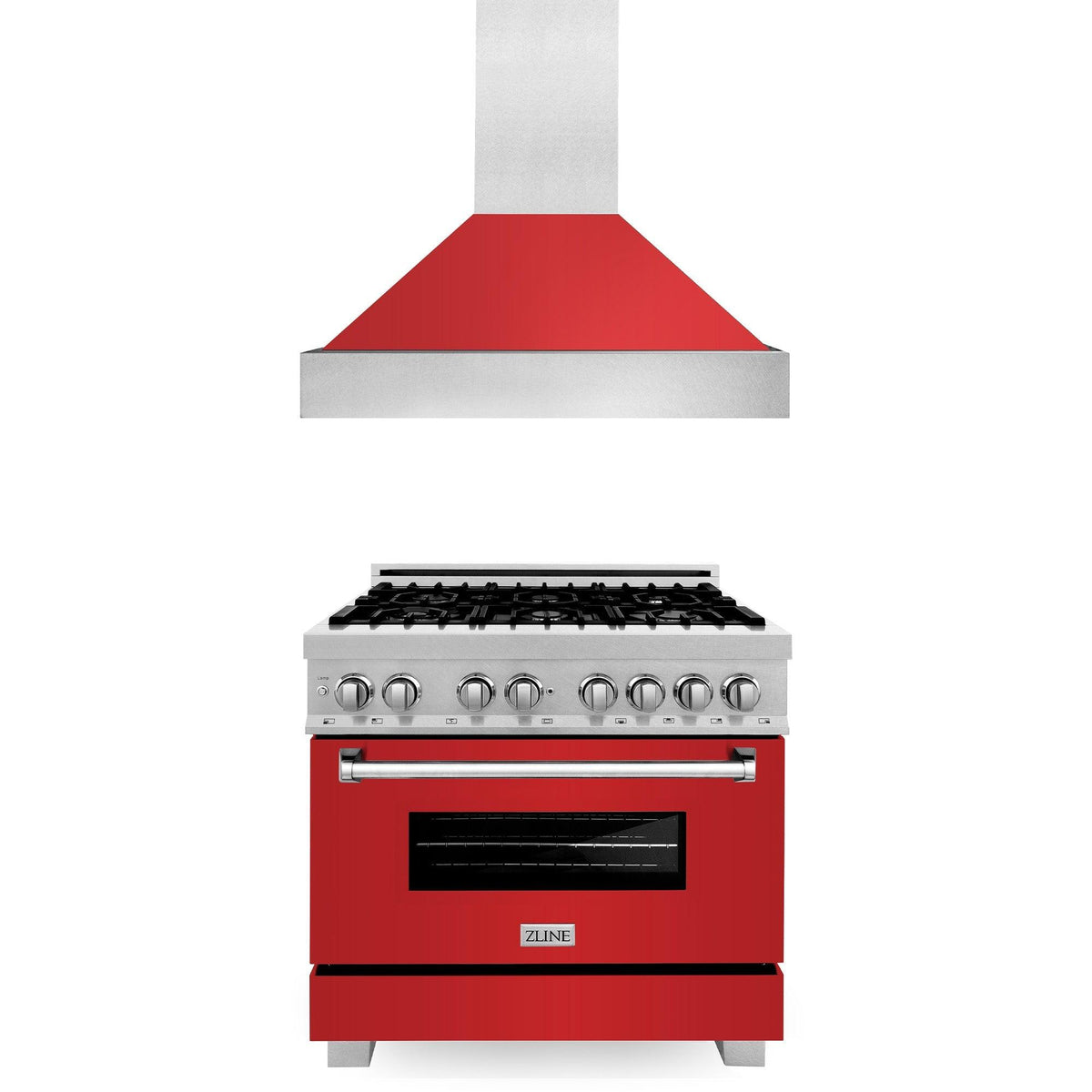 Red Rangle Kitchen ZLINE KITCHEN AND BATH 2KPRASRMRH36 ZLINE 36 in. Kitchen Package with ...