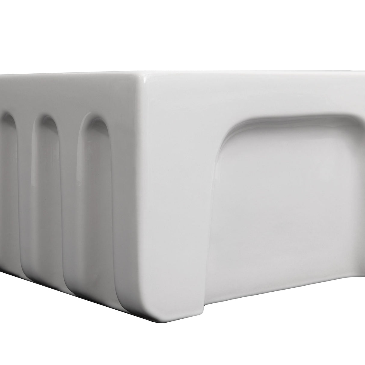 ZLINE 24 in. Venice Farmhouse Apron Front Reversible Single Bowl Fireclay Kitchen Sink with Bottom Grid in White Gloss (FRC5120-WH-24)