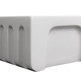 ZLINE 24 in. Venice Farmhouse Apron Front Reversible Single Bowl Fireclay Kitchen Sink with Bottom Grid in White Gloss (FRC5120-WH-24)