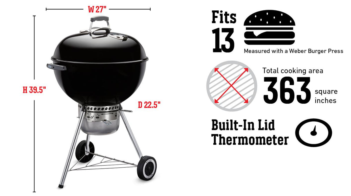 Original Kettle Premium Charcoal Grill 22" - Black