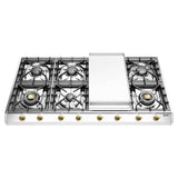 ILVE UHCP1265FNSSG Nostalgie II 48 inch Built-In Gas Cooktop with Griddle, in Stainless Steel (Natural Gas)