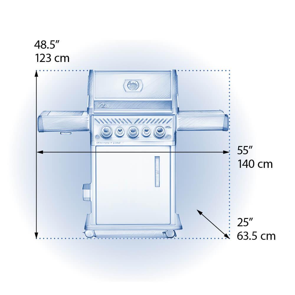 Rogue SE 425 RSIB with Infrared Side and Rear Burner , Propane, Stainless Steel