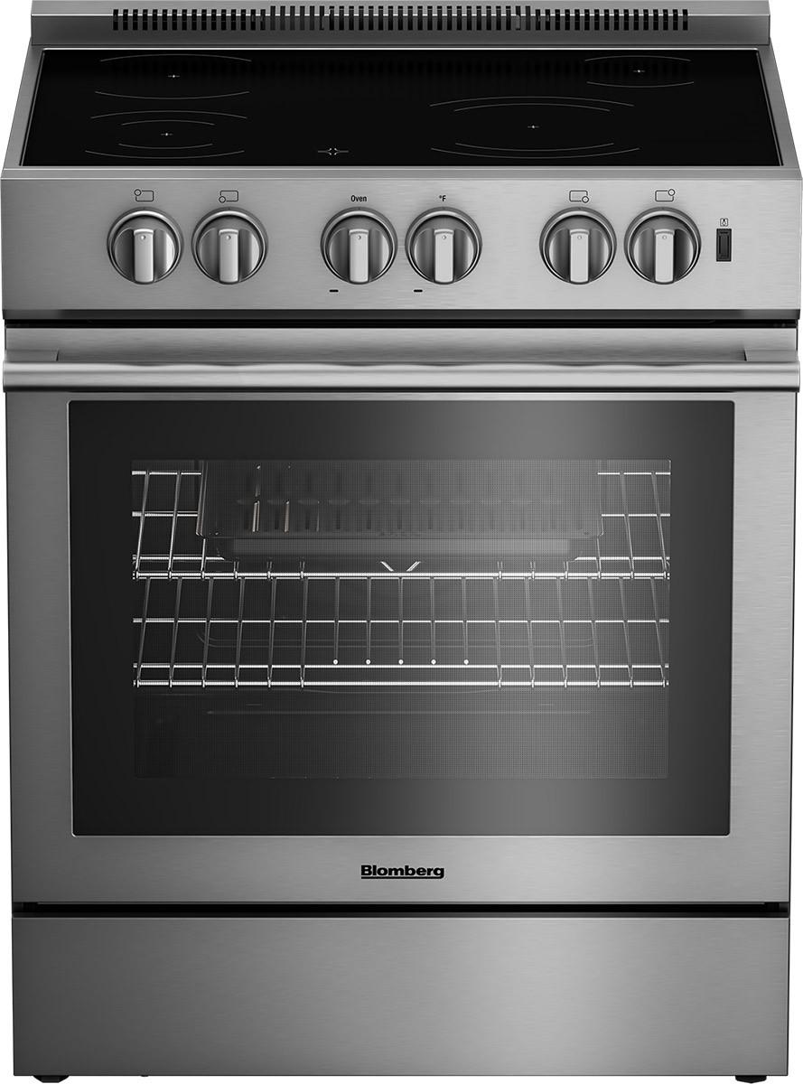 30in electric stainless range with 5.7 cu ft self clean oven, 4 burner