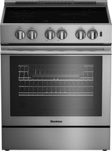 30in electric stainless range with 5.7 cu ft self clean oven, 4 burner