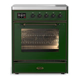 ILVE UMIB30NR3EGB Majestic III 30 inch Induction Range with 4 Elements, 4 cu. ft. Oven Capacity (Triple Glass Door, Emerald Green, Burnished)
