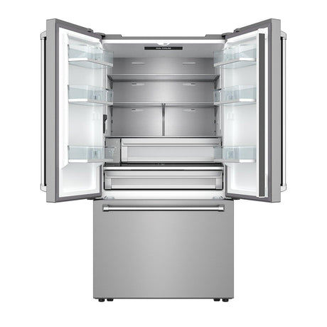 36 Inch Counter Depth Freestanding French Door Refrigerator With Internal Water and Ice