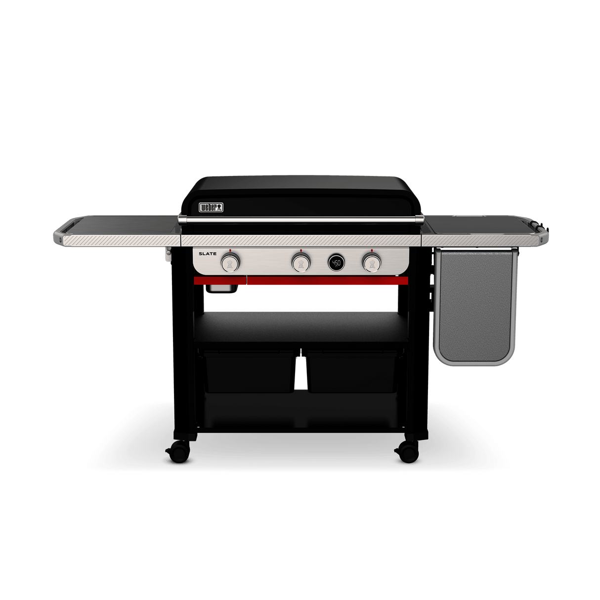 Slate® 30" Rust-Resistant Griddle with Extendable Side Table (Liquid Propane) - Black