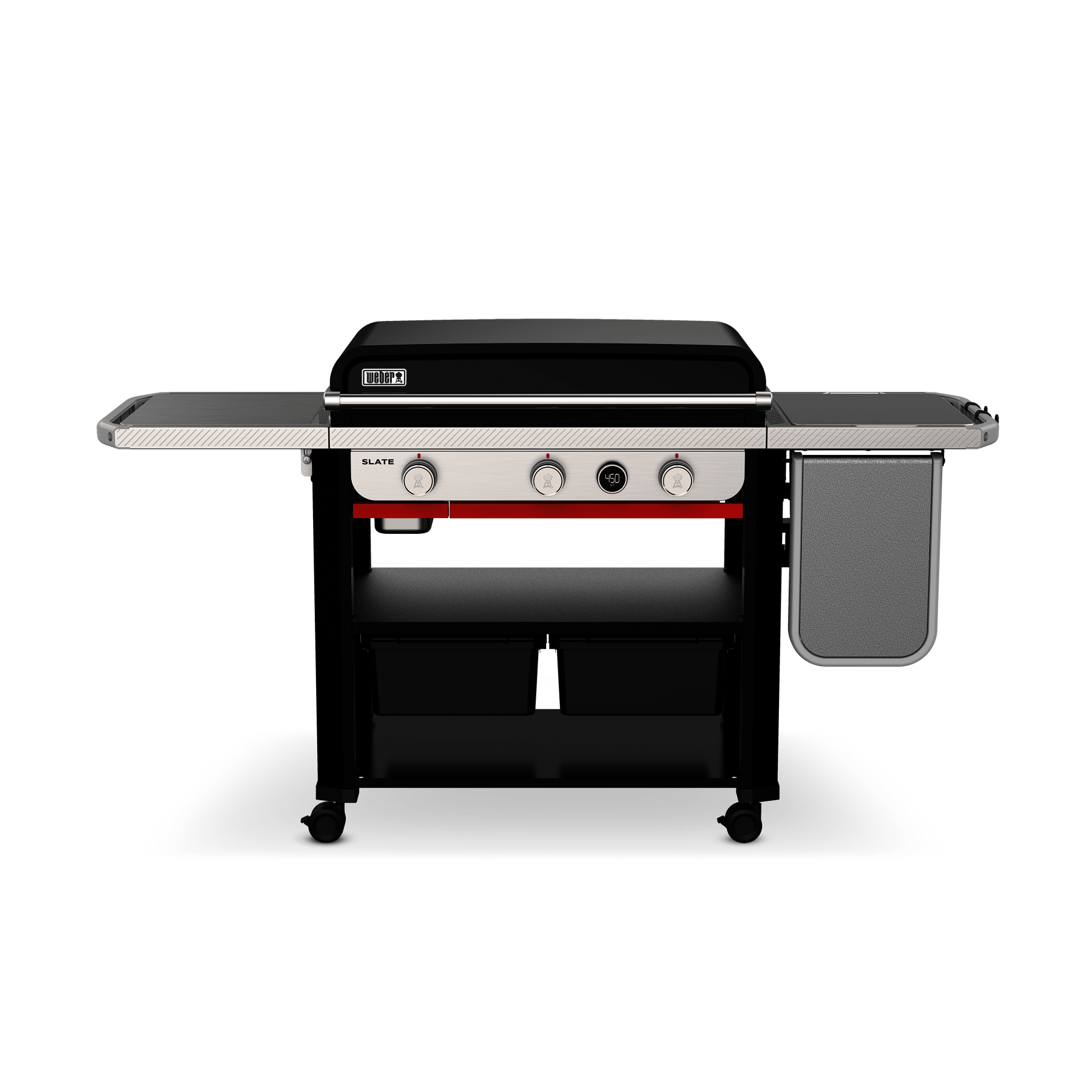 Slate® 30" Rust-Resistant Griddle with Extendable Side Table (Liquid Propane) - Black