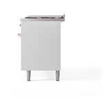 ILVE UN60FQNMPWHP Nostalgie II Noblesse 60 inch Dual Fuel Range (9 Sealed Burners + Griddle, Natural Gas, Solid Door, White, Copper)
