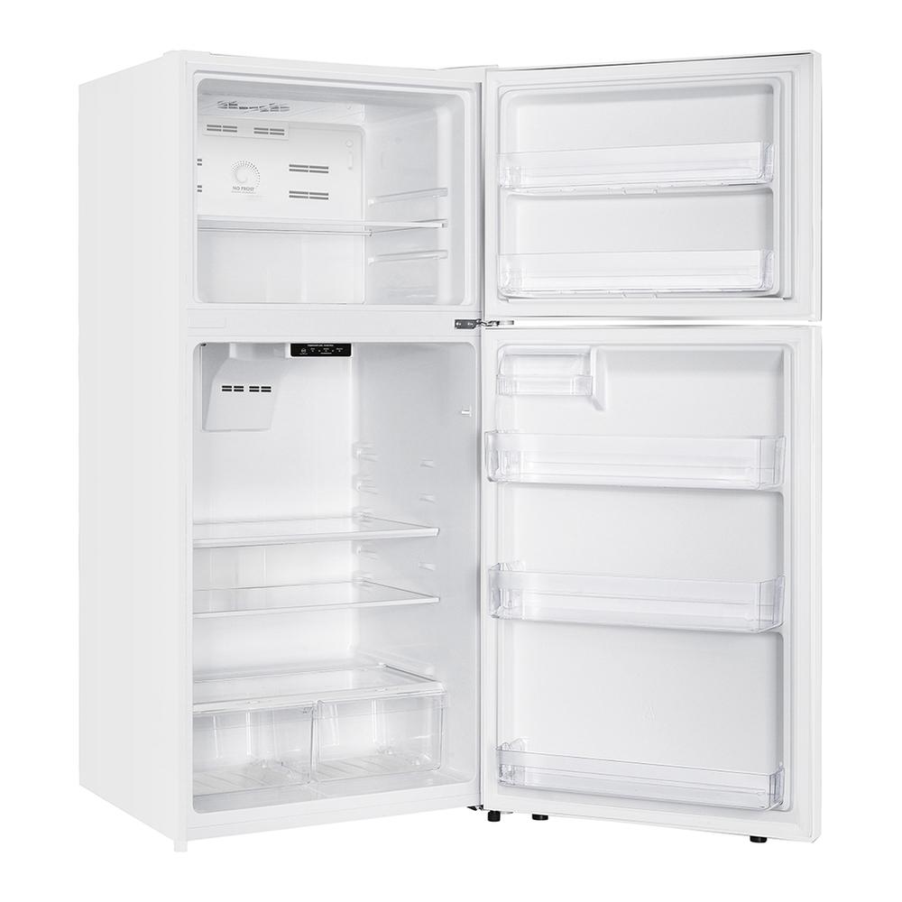 Verona VEFTF3018RWH 30 inch Top Freezer Refrigerator with 18.1 cu. ft. Total Capacity, LED Lighting, Reversible Doors, Gallon Door Storage, Recessed Handle, Energy Star (White)
