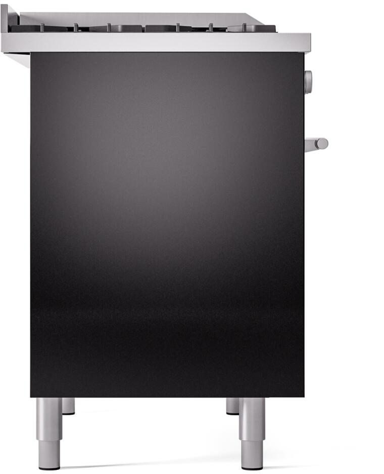 Professional Plus II 40 Inch Dual Fuel Natural Gas Freestanding Range in Glossy Black with Trim