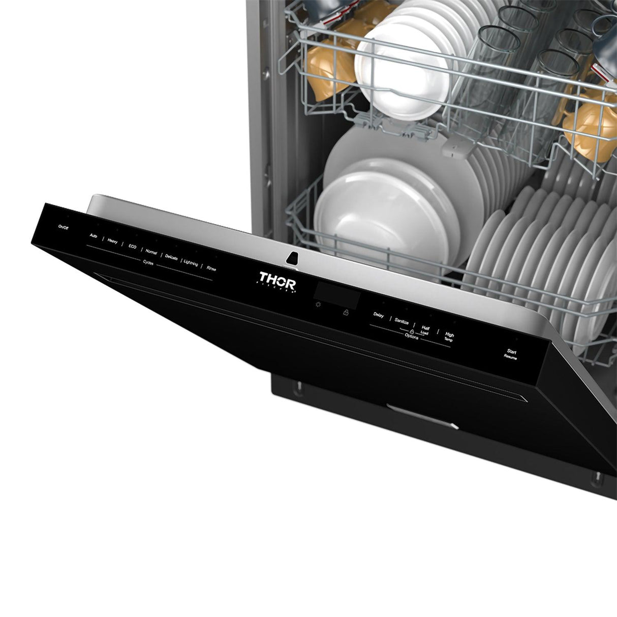 24 Inch Built-in Top Control Dishwasher With Pocket Handle - Black