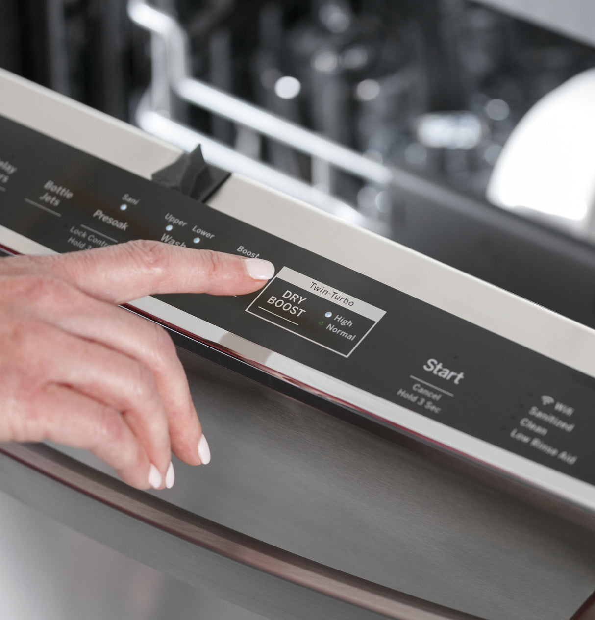 GE Profile™ ENERGY STAR® Fingerprint Resistant Top Control with Stainless Steel Interior Dishwasher with Sanitize Cycle & Twin Turbo Dry Boost