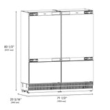 ZLINE Autograph Edition 72 in. 39.6 cu. ft. Panel Ready French Door Built-In Bottom Freezer Refrigerator with Water Dispensers and Ice Makers and Polished Gold Accents (RBITZ-72-G)