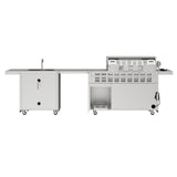 10 Ft. Outdoor Kitchen Island With Gas Grill & Side Burner, Sink & Drawer 77,000 BTU - Stainless Steel