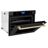 ZLINE 30" Autograph Edition Single Wall Oven with Self Clean and True Convection in Black Stainless Steel (AWSZ-30-BS) [Color: Gold]