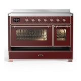 ILVE UMIB48NR3BUP Majestic III 48 inch Induction Range with 6 Elements, 5.02 cu. ft. Total Oven Capacity (Triple Glass Door, Burgundy, Copper)