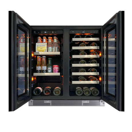 30" Beverage/Wine Double Door Panel Ready Glass