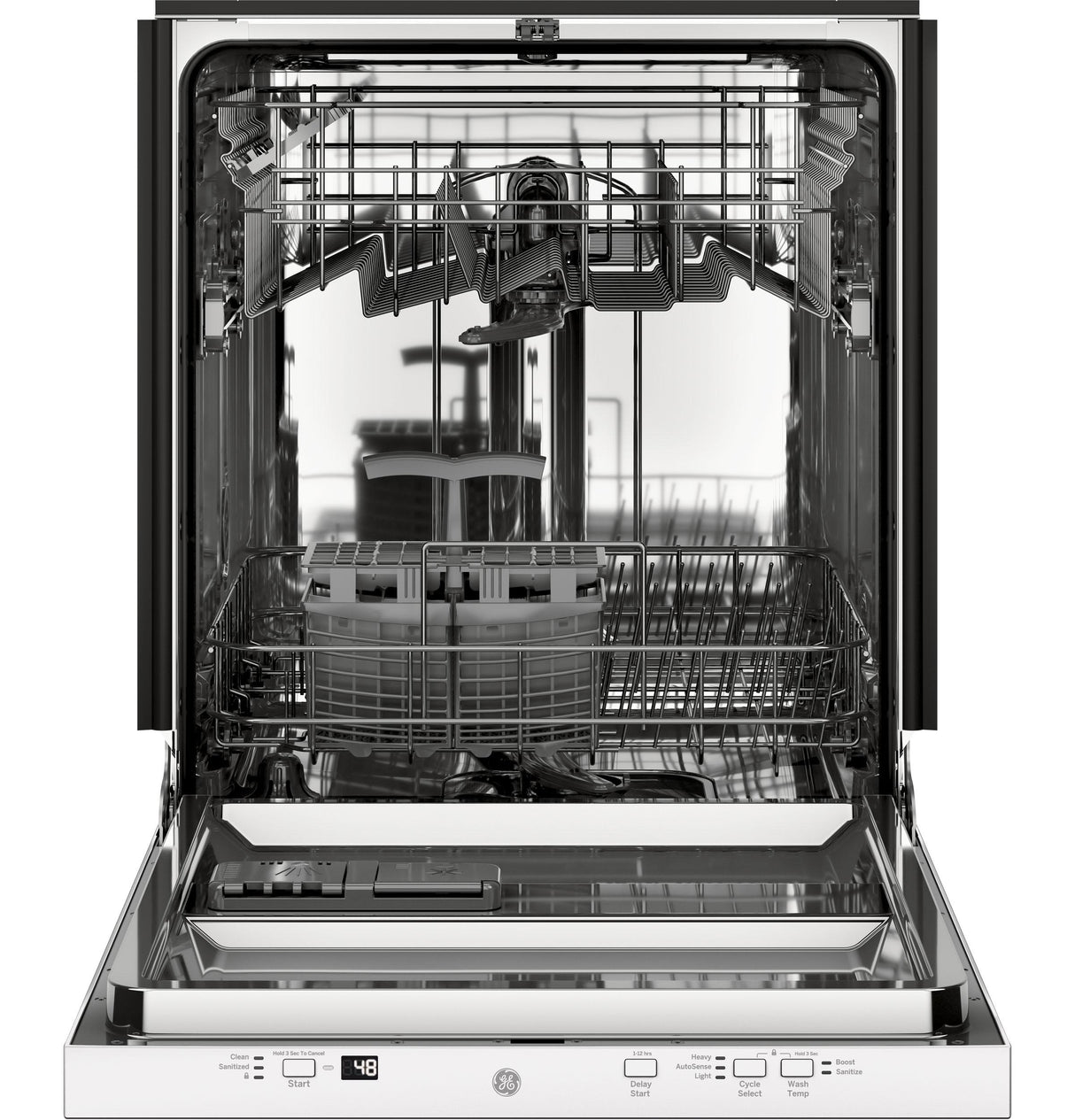 GE® ENERGY STAR® ADA Compliant Stainless Steel Interior Dishwasher with Sanitize Cycle