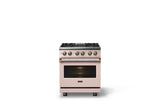 30"W. Dual Fuel Range (Finish: Blush, Trim: Polished Chrome, Fuel: Propane)