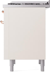 Nostalgie II 36 Inch Dual Fuel Liquid Propane Freestanding Range in Antique White with Copper Trim