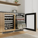 ZLINE 24 In. Touchstone Beverage Fridge with Panel-Ready Glass Door and Polished Gold Handle (RBSPOZ-24-G)