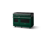 48"W. Dual Fuel Range (Burner: 8b, Finish: Ivy, Trim: Polished Chrome, Fuel: Natural Gas)